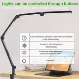 Darrahopens Home & Garden > Lighting > Table Lamps LED Desk Lamp,Foldable Table Lamp for Computer and Desktop,Flexible Clamp on Desk Lamps,Black Portable Desk Lamp for Home Office Reading,Working,Computer Desk,Study Lamp for Kids