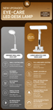 Darrahopens Home & Garden > Lighting > Table Lamps LED Desk Lamp with Digital Clock Temperature Display Pen Holder and Phone Stand Foldable Eye Caring Study Reading Light for Students Home Office
