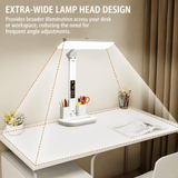 Darrahopens Home & Garden > Lighting > Table Lamps LED Desk Lamp with Digital Clock Temperature Display Pen Holder and Phone Stand Foldable Eye Caring Study Reading Light for Students Home Office