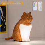 Darrahopens Home & Garden > Lighting > Table Lamps Maple wood grain Lucky Cat Rechargeable Desk Lamp with Sound and Aromatherapy Function Remote Control Eye Care Night Light for Local Home Bedroom and Modern Living Areas