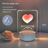 Darrahopens Home & Garden > Lighting > Table Lamps Pink Heart Design Creative Acrylic LED Night Light - Warm White Ambient Table Lamp, Decorative Desktop Mood Light, Cartoon and Creative Display Design, Compact Gift for Bedroom Living Room Office