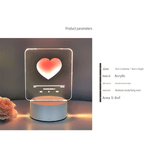 Darrahopens Home & Garden > Lighting > Table Lamps Pink Heart Design Creative Acrylic LED Night Light - Warm White Ambient Table Lamp, Decorative Desktop Mood Light, Cartoon and Creative Display Design, Compact Gift for Bedroom Living Room Office