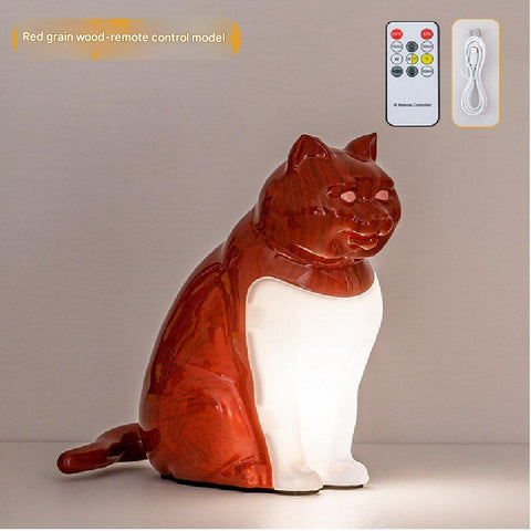 Darrahopens Home & Garden > Lighting > Table Lamps Red Lucky Cat Rechargeable Desk Lamp with Sound and Aromatherapy Function Remote Control Eye Care Night Light for Local Home Bedroom and Modern Living Areas