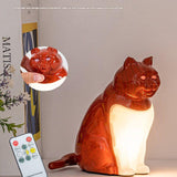 Darrahopens Home & Garden > Lighting > Table Lamps Red Lucky Cat Rechargeable Desk Lamp with Sound and Aromatherapy Function Remote Control Eye Care Night Light for Local Home Bedroom and Modern Living Areas