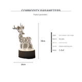 Darrahopens Home & Garden > Lighting > Table Lamps Reindeer style Creative Acrylic LED Night Light - Warm White Ambient Table Lamp, Decorative Desktop Mood Light, Cartoon and Creative Display Design, Compact Gift for Bedroom Living Room Office
