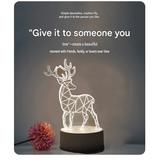 Darrahopens Home & Garden > Lighting > Table Lamps Reindeer style Creative Acrylic LED Night Light - Warm White Ambient Table Lamp, Decorative Desktop Mood Light, Cartoon and Creative Display Design, Compact Gift for Bedroom Living Room Office