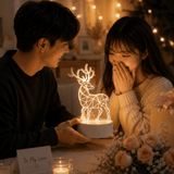 Darrahopens Home & Garden > Lighting > Table Lamps Reindeer style Creative Acrylic LED Night Light - Warm White Ambient Table Lamp, Decorative Desktop Mood Light, Cartoon and Creative Display Design, Compact Gift for Bedroom Living Room Office