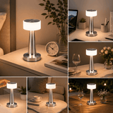 Darrahopens Home & Garden > Lighting > Table Lamps Silver Rechargeable Acrylic Shade UFO Table Lamp Touch Control LED Bedside Night Light, Cordless Ambient Desk Lamp for Bedroom Living Room Camping