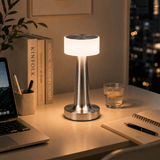 Darrahopens Home & Garden > Lighting > Table Lamps Silver Rechargeable Acrylic Shade UFO Table Lamp Touch Control LED Bedside Night Light, Cordless Ambient Desk Lamp for Bedroom Living Room Camping