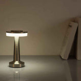 Darrahopens Home & Garden > Lighting > Table Lamps Silver Rechargeable UFO Table Lamp Touch Control LED Bedside Night Light, Cordless Mushroom Desk Lamp for Bedroom Living Room Restaurant Bar Camping