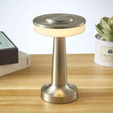 Darrahopens Home & Garden > Lighting > Table Lamps Silver Rechargeable UFO Table Lamp Touch Control LED Bedside Night Light, Cordless Mushroom Desk Lamp for Bedroom Living Room Restaurant Bar Camping