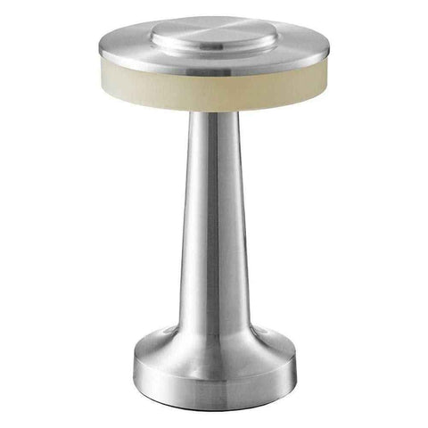 Darrahopens Home & Garden > Lighting > Table Lamps Silver Rechargeable UFO Table Lamp Touch Control LED Bedside Night Light, Cordless Mushroom Desk Lamp for Bedroom Living Room Restaurant Bar Camping