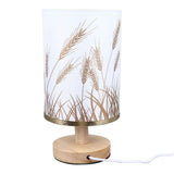 Darrahopens Home & Garden > Lighting > Table Lamps Small Table Lamp for Bedroom Dimmable LED Bedside Lamps Solid Wood USB Night Stand Lamp with Wheat Spike Lampshade Eye Caring In Australia - Darrahopens