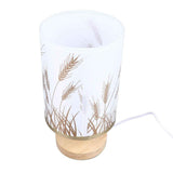 Darrahopens Home & Garden > Lighting > Table Lamps Small Table Lamp for Bedroom Dimmable LED Bedside Lamps Solid Wood USB Night Stand Lamp with Wheat Spike Lampshade Eye Caring In Australia - Darrahopens