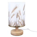 Darrahopens Home & Garden > Lighting > Table Lamps Small Table Lamp for Bedroom Dimmable LED Bedside Lamps Solid Wood USB Night Stand Lamp with Wheat Spike Lampshade Eye Caring In Australia - Darrahopens