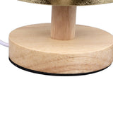 Darrahopens Home & Garden > Lighting > Table Lamps Small Table Lamp for Bedroom Dimmable LED Bedside Lamps Solid Wood USB Night Stand Lamp with Wheat Spike Lampshade Eye Caring In Australia - Darrahopens