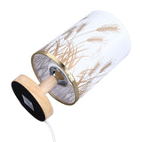 Darrahopens Home & Garden > Lighting > Table Lamps Small Table Lamp for Bedroom Dimmable LED Bedside Lamps Solid Wood USB Night Stand Lamp with Wheat Spike Lampshade Eye Caring In Australia - Darrahopens