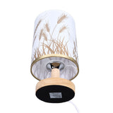 Darrahopens Home & Garden > Lighting > Table Lamps Small Table Lamp for Bedroom Dimmable LED Bedside Lamps Solid Wood USB Night Stand Lamp with Wheat Spike Lampshade Eye Caring In Australia - Darrahopens