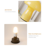 Darrahopens Home & Garden > Lighting > Table Lamps Speckled Orange Retro Swirl Glass Mushroom Table Lamp - LED Bedside Night Light