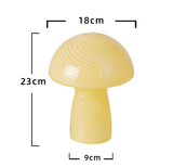 Darrahopens Home & Garden > Lighting > Table Lamps Stripe-Pure Leather Pink Retro Swirl Glass Mushroom Table Lamp - LED Bedside Night Light