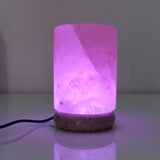 Darrahopens Home & Garden > Lighting > Table Lamps USB Colour Changing Salt Himalayan Lamp - Cylinder Shape Pink Rock LED Light