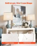 Darrahopens Home & Garden > Lighting > Table Lamps VEVOR Lamp Shade 2 Set, 29 cm Top x 32 cm Bottom x 24.5 cm High (Spider Fitter), Medium Lampshade with Harp, Replacement Lamp Shade for Table & Floor Lamps Pendant Lights, Light Linen with Black Edge