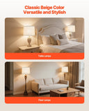 Darrahopens Home & Garden > Lighting > Table Lamps VEVOR Lamp Shade 2 Set, 29 cm Top x 32 cm Bottom x 24.5 cm High (Spider Fitter), Medium Lampshade with Harp, Replacement Lamp Shade for Table & Floor Lamps Pendant Lights, Light Linen with Black Edge
