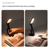 Darrahopens Home & Garden > Lighting > Table Lamps White Rechargeable LED Clip-On Reading Light - Foldable Portable Mini Book Light with Eye-Caring Lamp for Study & Bedside