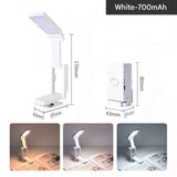 Darrahopens Home & Garden > Lighting > Table Lamps White Rechargeable LED Clip-On Reading Light - Foldable Portable Mini Book Light with Eye-Caring Lamp for Study & Bedside