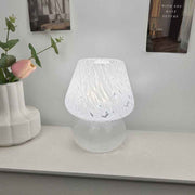 White Speckled All Glass Mushroom Table Lamp - Bedside Soft Ambient Night Light, USB Plug with 3 Colors Temperature Adjustable Dimming, 2 Pack White Marble In Australia - Darrahopens