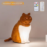 Darrahopens Home & Garden > Lighting > Table Lamps Yellow wood grain Lucky Cat Rechargeable Desk Lamp with Sound and Aromatherapy Function Remote Control Eye Care Night Light for Local Home Bedroom and Modern Living Areas