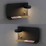 Darrahopens Home & Garden > Lighting > Wall Lights 1 Pack Left Side 12W LED Reading Wall Lamp USB Charging 3 CCT Black
