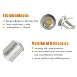 Darrahopens Home & Garden > Lighting > Wall Lights 12V Under Cabinet LED Lights 9 Packs of Recessed Mini Downlights for Indoor with Hard Wired Cable and Connectors for Stair Step Furniture Showcase Lighting (Warm White)