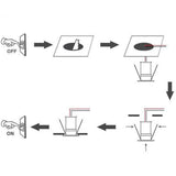 Darrahopens Home & Garden > Lighting > Wall Lights 12V Under Cabinet LED Lights 9 Packs of Recessed Mini Downlights for Indoor with Hard Wired Cable and Connectors for Stair Step Furniture Showcase Lighting (Warm White)