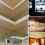 Darrahopens Home & Garden > Lighting > Wall Lights 12V Under Cabinet LED Lights 9 Packs of Recessed Mini Downlights with Hardwired Cable and Connectors for Indoor Cupboard Bookshelf Stair Lighting (Cool White)