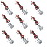 Darrahopens Home & Garden > Lighting > Wall Lights 12V Under Cabinet LED Lights 9 Packs of Recessed Mini Downlights with Hardwired Cable and Connectors for Indoor Cupboard Bookshelf Stair Lighting (Cool White)