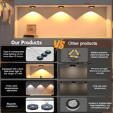 Darrahopens Home & Garden > Lighting > Wall Lights 3 Lights LED Rechargeable Slim Cabinet Light, 2cm, Remote Control, Magnetic Mount