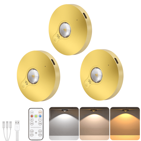 Darrahopens Home & Garden > Lighting > Wall Lights 3 Lights LED Rechargeable Slim Cabinet Light, 2cm, Remote Control, Magnetic Mount