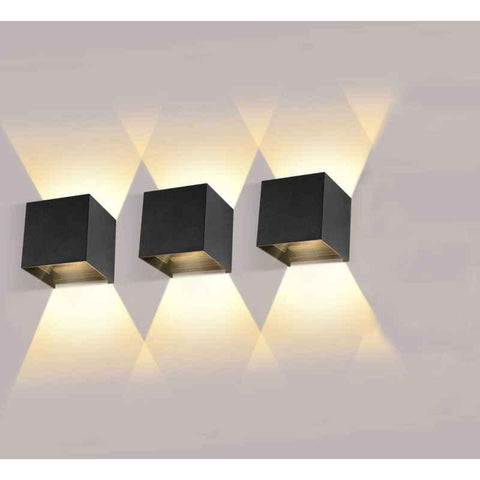 Darrahopens Home & Garden > Lighting > Wall Lights 3 Pack 12W LED Wall Lights Adjustable Beam Angle IP65 Waterproof 2700-3000K Warm White