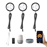 Darrahopens Home & Garden > Lighting > Wall Lights 3 Pack Smart Under Cabinet Lights Hardwired,Dimmable LED Light for Kitchen Under Cabinet with Alexa Google Remote APP Control for Under Counter Lights for Cabinet Closets(Cold White)