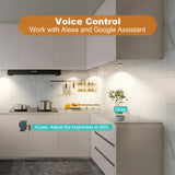 Darrahopens Home & Garden > Lighting > Wall Lights 3 Pack Smart Under Cabinet Lights Hardwired,Dimmable LED Light for Kitchen Under Cabinet with Alexa Google Remote APP Control for Under Counter Lights for Cabinet Closets(Cold White)