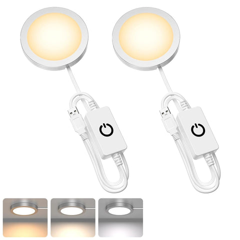 Darrahopens Home & Garden > Lighting > Wall Lights 3D Printer LED Lamp Kit 2 Pack,3D Printed DIY Hardware Model Spare Parts 5V USB Powered,Wireless Puck Light Dimmable Touch Control,3 Color Warm (3000K) alanced Mixed (4000K) ol (6500K)