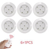 Darrahopens Home & Garden > Lighting > Wall Lights 6 LED Light Set with Remote - Cool White for Cabinets & Displays