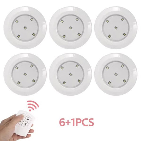 Darrahopens Home & Garden > Lighting > Wall Lights 6 LED Light Set with Remote - Cool White for Cabinets & Displays