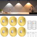 Darrahopens Home & Garden > Lighting > Wall Lights 6 Lights LED Rechargeable Slim Cabinet Light, 2cm, Remote Control, Magnetic Mount