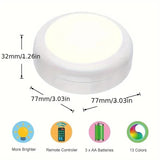 Darrahopens Home & Garden > Lighting > Wall Lights 6 Pack RGBW LED Cabinet Lights, Remote Control, Battery Powered