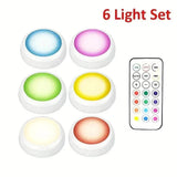 Darrahopens Home & Garden > Lighting > Wall Lights 6 Pack RGBW LED Cabinet Lights, Remote Control, Battery Powered