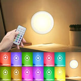 Darrahopens Home & Garden > Lighting > Wall Lights 6 Pack RGBW LED Cabinet Lights, Remote Control, Battery Powered