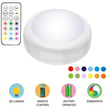 Darrahopens Home & Garden > Lighting > Wall Lights 6 Pack RGBW LED Cabinet Lights, Remote Control, Battery Powered