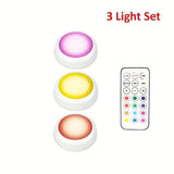 Darrahopens Home & Garden > Lighting > Wall Lights 6 Pack RGBW LED Cabinet Lights, Remote Control, Battery Powered